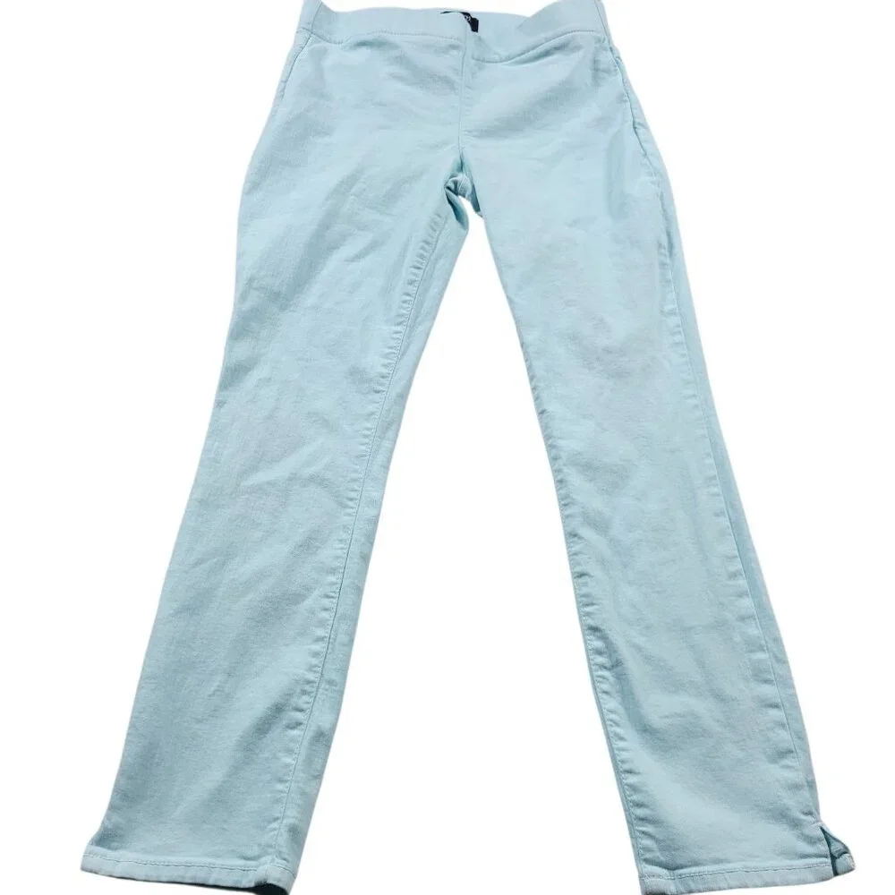 NYDJ Jeans Women's 4 Pull On Blue Turquoise Denim Legging Jeans Stretch - Picture 1 of 7